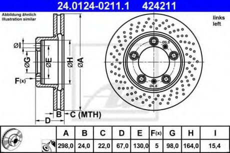 Гальмівний диск Porsche Boxster, Cayman ATE 24012402111