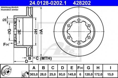 Диск тормозной Mercedes W906, Volkswagen Crafter, Mercedes Sprinter ATE 24012802021