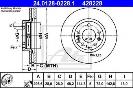 Тормозной диск Mazda CX-7, CX-9 ATE 24.0128-0228.1