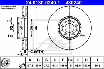 Купити Гальмівний диск Volvo XC90 ATE 24013002401 (фото1) підбір по VIN коду, ціна 4079 грн.