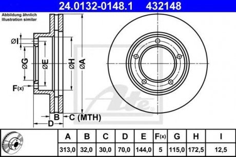 Тормозной диск Toyota Land Cruiser, Lexus LX ATE 24.0132-0148.1