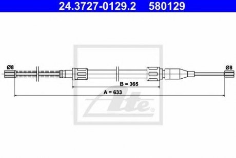 Трос ручного тормоза Volkswagen Polo ATE 24372701292