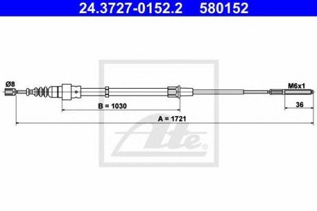 Купить Трос ручного тормоза Volkswagen Passat ATE 24372701522 (фото1) подбор по VIN коду, цена 596 грн.