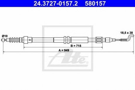 Трос ручного гальма Volkswagen Transporter ATE 24372701572