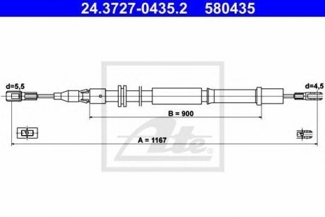 Купить Трос ручного тормоза Mercedes Vito, V-Class ATE 24372704352 (фото1) подбор по VIN коду, цена 945 грн.