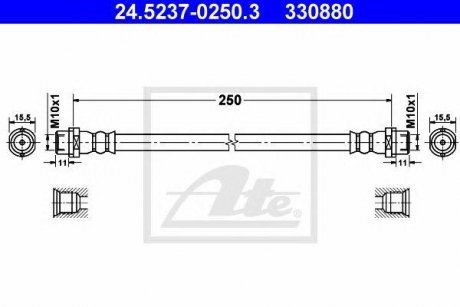 Шланг гальмівний Volkswagen Transporter, Multivan ATE 24523702503