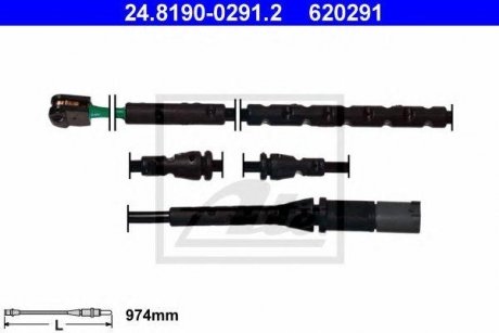 Купити Датчик зносу гальмівних колодок BMW X5, X6 ATE 24.8190-0291.2 (фото1) підбір по VIN коду, ціна 533 грн.