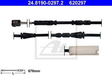 Датчик износа тормозных колодок (передних) BMW X1 (E84) 05-15 (L=676mm) BMW X1 ATE 24.8190-0297.2