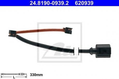 Датчик зношування колодок Porsche Cayenne, Panamera, Volkswagen Touareg ATE 24.8190-0939.2