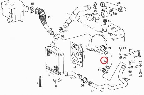 Патрубок турбины Mercedes Benz W638 OM601 96- AUTOTECHTEILE 100 5253