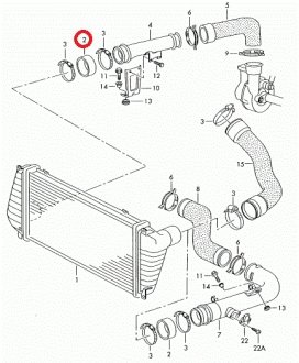 Патрубок интеркулера VW LT 2.5/2.8 TDI 96-06 AUTOTECHTEILE 314 5071