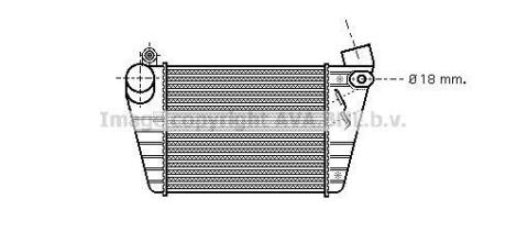 Интеркулер Audi A3 (96-)/Seat Leon (02-)/Skoda Octavia (01-)/VW Golf (96-) 1.8T, AVA COOLING ai4185