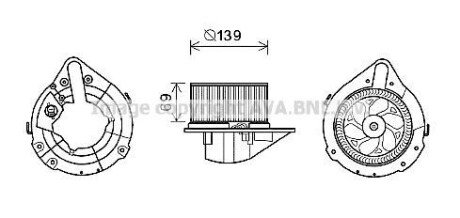 AVA AUDI Вентилятор салону 80 B4 91-, Audi A4 Audi 80, A4, Volkswagen Passat AVA COOLING ai8372