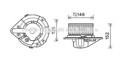 AVA VW Вентилятор салону Audi 80, Golf II, Jetta II 84-, Passat 88-, T4 AVA COOLING ai8501