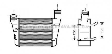 Купить Охладитель наддувочного воздуха Audi A4, A6 AVA COOLING aia4221 (фото1) подбор по VIN коду, цена 2727 грн.