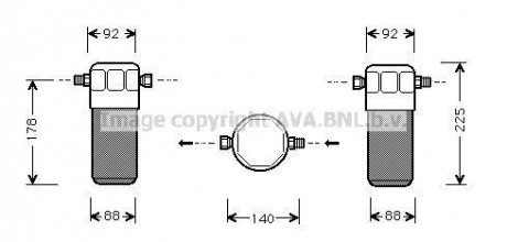 Осушувач, Система кондиціонування повітря Audi 80, A4, A6, Volkswagen Passat AVA COOLING aid154