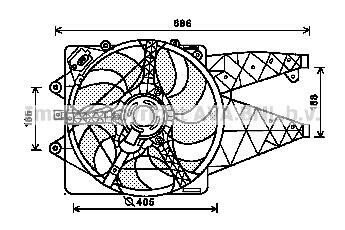 AVA ALFA ROMEO Вентилятор радіатора (з дифузором) MITO 08-, FIAT GRANDE PUNTO 05-, PUNTO 08- AVA COOLING al7514