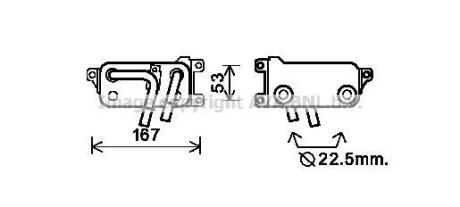 Радиатор масляный КПП BMW 5 E60 (04-), 7 E65 (02-) AVA AVA COOLING bw3401