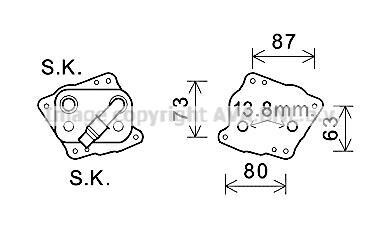 AVA BMW Оливний радіатор (без корпуса) 1 (E81), 1 (E87), 1 (E88), 3 (E90), 5 (E60), X3 (E83) BMW E91, E92, E93, E46, E81, E90, X3, E88, E60, E61, X1 AVA COOLING bw3412