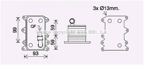 Охладитель масла BMW X3, E65, E66, E60, E61, E63, E64 AVA COOLING bw3560