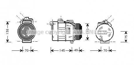 Купить Компрессор BMW E36, E39, E38, E46, E60, E61 AVA COOLING bwak237 (фото1) подбор по VIN коду, цена 8946 грн.