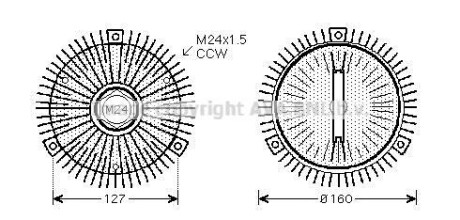 Муфта, Вентилятор радіатора BMW E46, E38, E39, X5, E65, E66 AVA COOLING bwc327