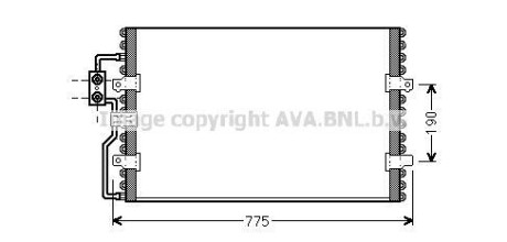 AVA CITROEN Радиатор кондиционера (конденсатор) без осушителя Evasion, Jumpy, Fiat Scudo, Peugeot 806, Expert AVA COOLING cn5093