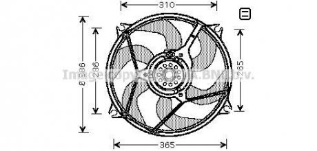 AVA CITROEN Вентилятор радіатора Berlingo, Jumpy, Peugeot 807, Partner 1.4/2.0HDI 99- Peugeot 807, Citroen Berlingo, Jumpy, Peugeot Partner, Citroen Xsara AVA COOLING cn7530