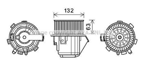 Вентилятор отопителя салона Peugeot 407 (04-), Citroen C5 (08-) AVA AVA COOLING cn8298