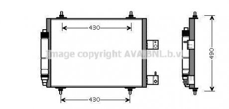 AVA CITROEN Радиатор кондиционера C8, Jumpy, Fiat Ulysse, Peugeot 807, Expert 02- AVA COOLING cna5213d