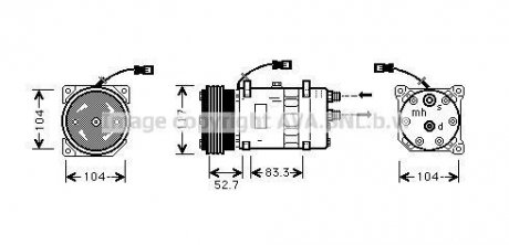 Купить Компрессор Citroen Jumper, Peugeot Boxer AVA COOLING cnak222 (фото1) подбор по VIN коду, цена 7026 грн.