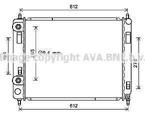 AVA CHEVROLET Радіатор системи охолодження двигуна HHR 2.2, 2.4 05- AVA COOLING ct2053