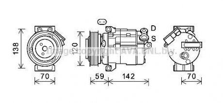 AVA CHEVROLET Компресор кондиціонера CAPTIVA 2.0-2.4 D 11-, OPEL AVA COOLING ctk063