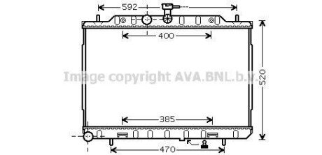 AVA NISSAN Радіатор системи охолодження двигуна X-TRAIL 2.2 D 07- AVA COOLING dn2293