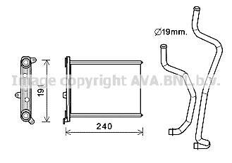 AVA NISSAN Радіатор опалення LEAF 11-, JUKE 1.6 10-, CUBE 1.5, 1.6 09- AVA COOLING dn6417