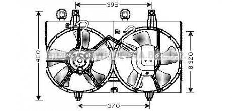 Купить Вентилятор охлаждения радиатора Nissan Maxima AVA COOLING dn7511 (фото1) подбор по VIN коду, цена 6962 грн.