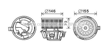 Вентилятор обігрівача салону Nissan Micra (02-10) AVA AVA COOLING dn8384