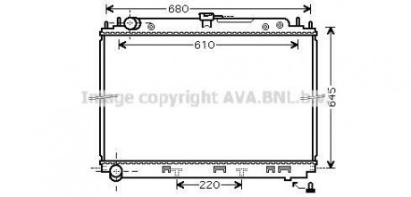 Купити Радіатор, Система охолодження двигуна Nissan Navara, Pathfinder AVA COOLING dna2296 (фото1) підбір по VIN коду, ціна 5856 грн.