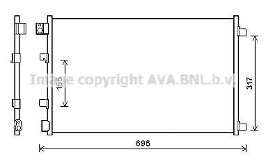 Радиатор кодиционера Nissan Qashqai AVA COOLING dna5281