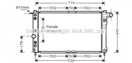 AVA DAEWOO Радіатор охолодження (верс. built-in oil cooler) Nubira Daewoo Nubira AVA COOLING dw2010