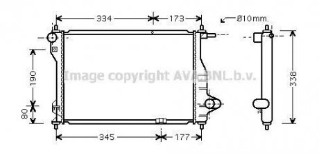 AVA CHEVROLET Радіатор охолодження Matiz, Spark 0.8/1.0 05- AVA COOLING dw2075