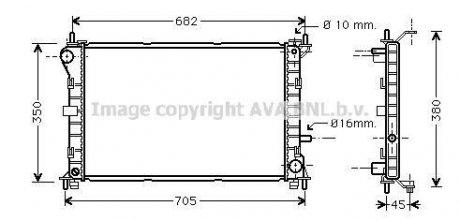 AVA FORD Радіатор охолодження FOCUS 1,8 TD 98- Ford Focus AVA COOLING fd2265