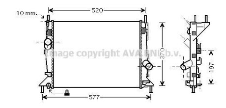 Радиатор охлаждения двигателя Ford Focus (04-12), C-Max (07-10) 1.4-1.6 AVA COOLING fd2368