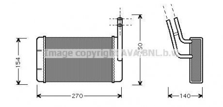 AVA FORD Радіатор опалення Transit 85- AVA COOLING fd6132