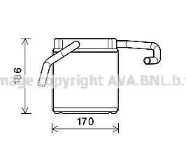 AVA FORD Радіатор опалення салону RANGER 2.5 D 99-, MAZDA AVA COOLING fd6607