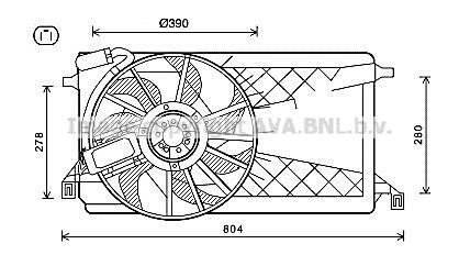 AVA FORD Вентилятор радіатора C-MAX 07-, FOCUS II 04- AVA COOLING fd7563