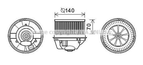 AVA FORD Вентилятор салона C-Max, Focus II 03- AVA COOLING fd8496