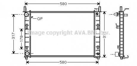 AVA FORD Радиатор охлаждения Fiesta V, Fusion 1.25/1.6 01-, Mazda 2 AVA COOLING fda2324