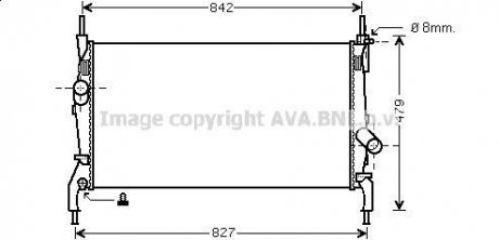 AVA FORD Радіатор охолодження двиг. TRANSIT TOURNEO 2.2 TDCi 06-, 2.3 06-, 2.4 06- Ford Transit AVA COOLING fda2405