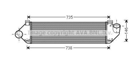 AVA FORD Інтеркулер C-Max, Focus II,III, Kuga I,II, Mondeo IV,S-Max 1.6/2.0TDCi 04- AVA COOLING fda4438